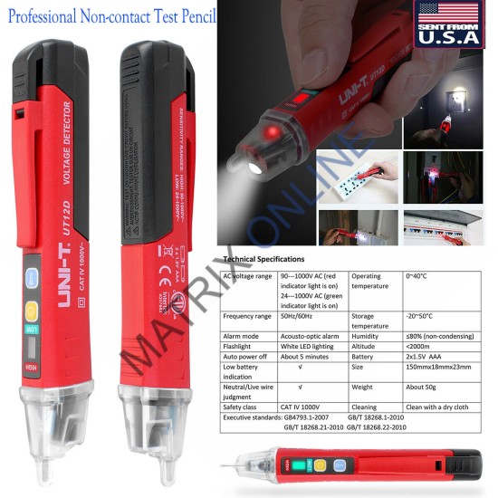 UT12D AC Voltage Detector 90~1000V