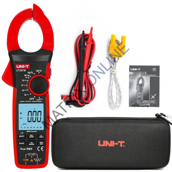 UT207B True RMS Digital AC/DC Clamp Meter 1000A