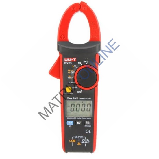 UT216C True RMS Digital AC/DC Clamp Meter 600A