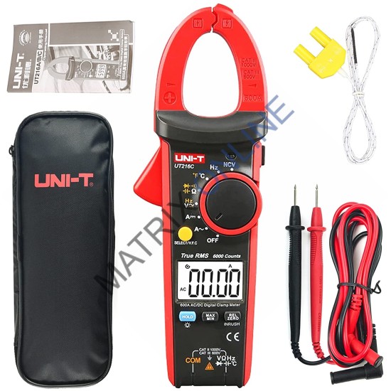 UT216C True RMS Digital AC/DC Clamp Meter 600A